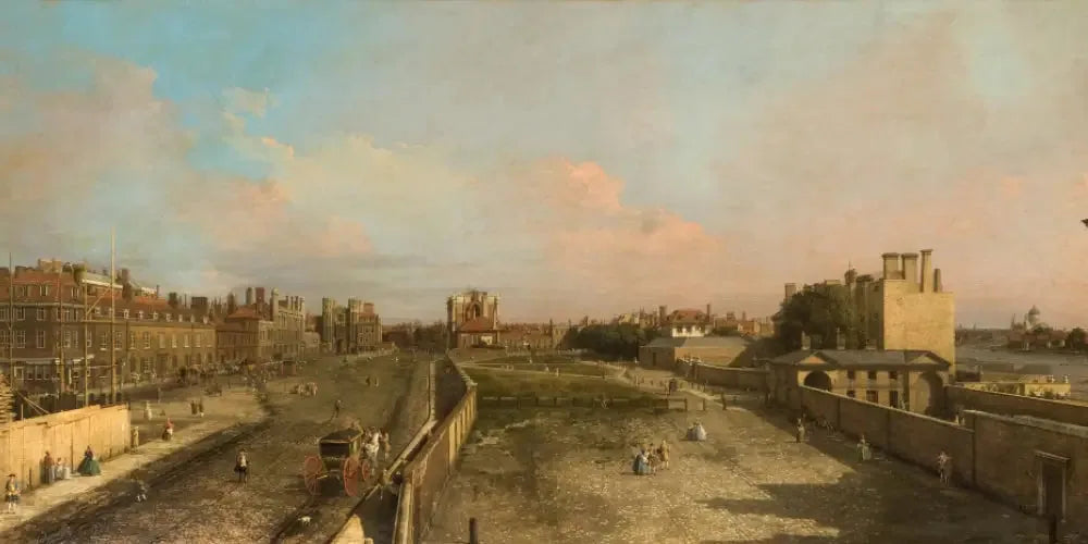Londres : Whitehall et le Privy Garden, vue vers le nord - Canaletto image 1 copie de tableau peinte à la main