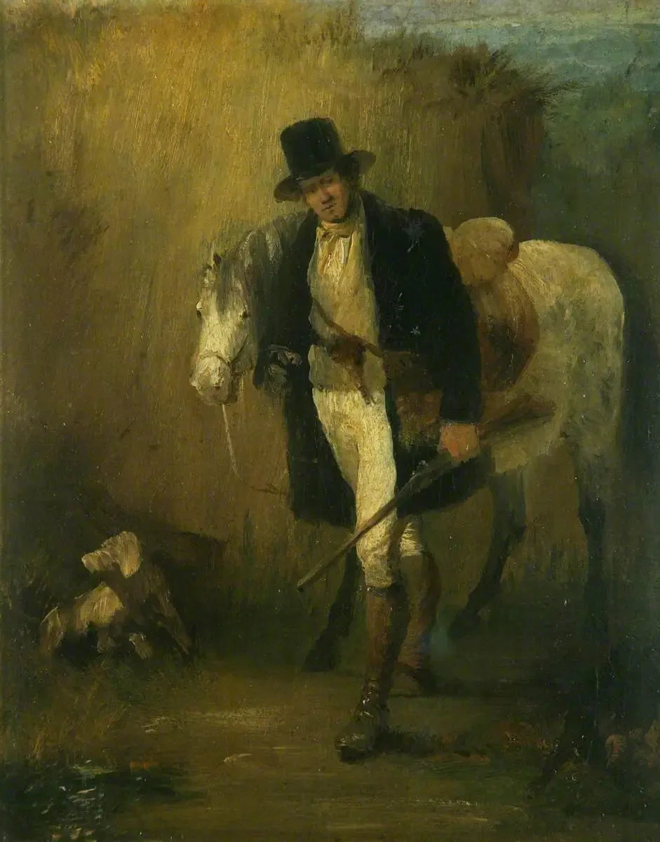 Lord Ellesmere et son poney, « Jack » - Edwin Henry Landseer image 1 tableau peint à l’huile sur toile