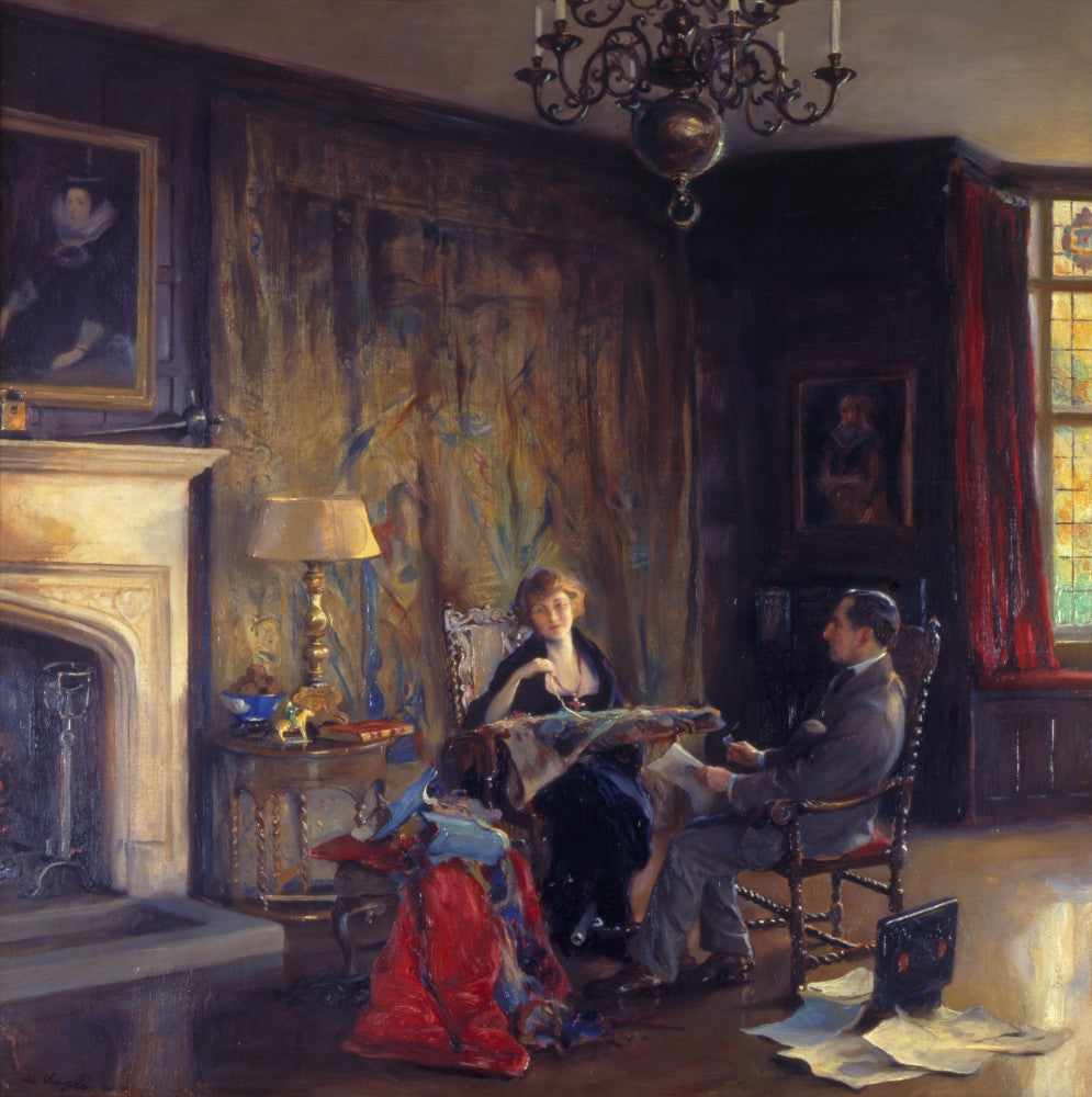 Lord et Lady Lee de Fareham dans la Grande Salle de Chequers - Philip de László image 1 tableau peint à l’huile sur toile