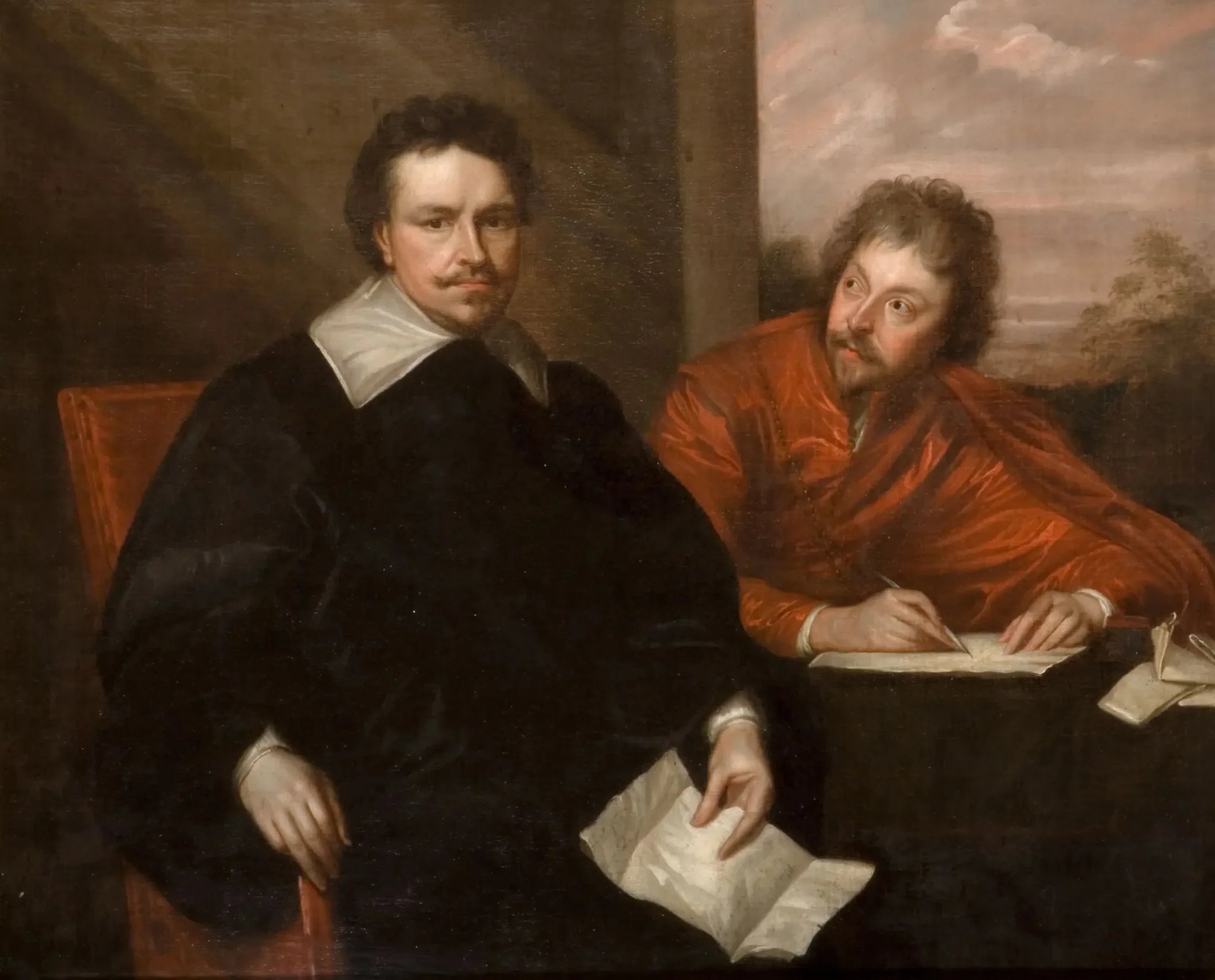 Lord Strafford et son secrétaire Sir P Mainwaring - Antoine van Dyck image 1 copie de tableau peinte à la main
