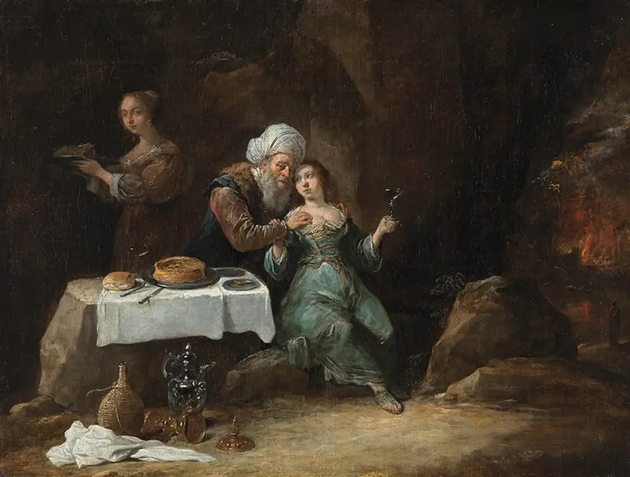 Lot enivré par ses filles (Genèse 19:33) - David Teniers le Jeune