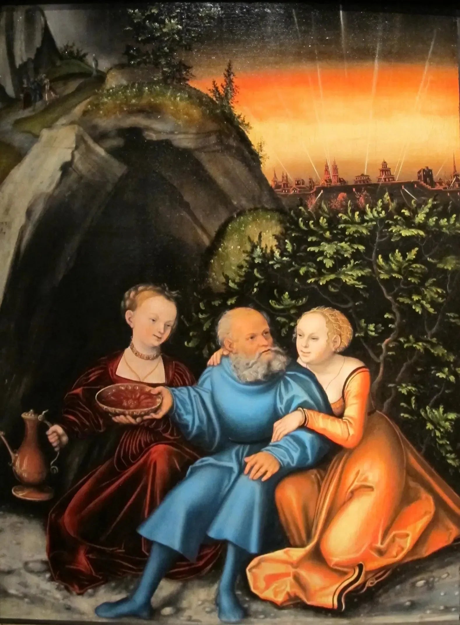 Lot et ses filles - Lucas Cranach the Elder image 1 copie peinte à la main à l’huile