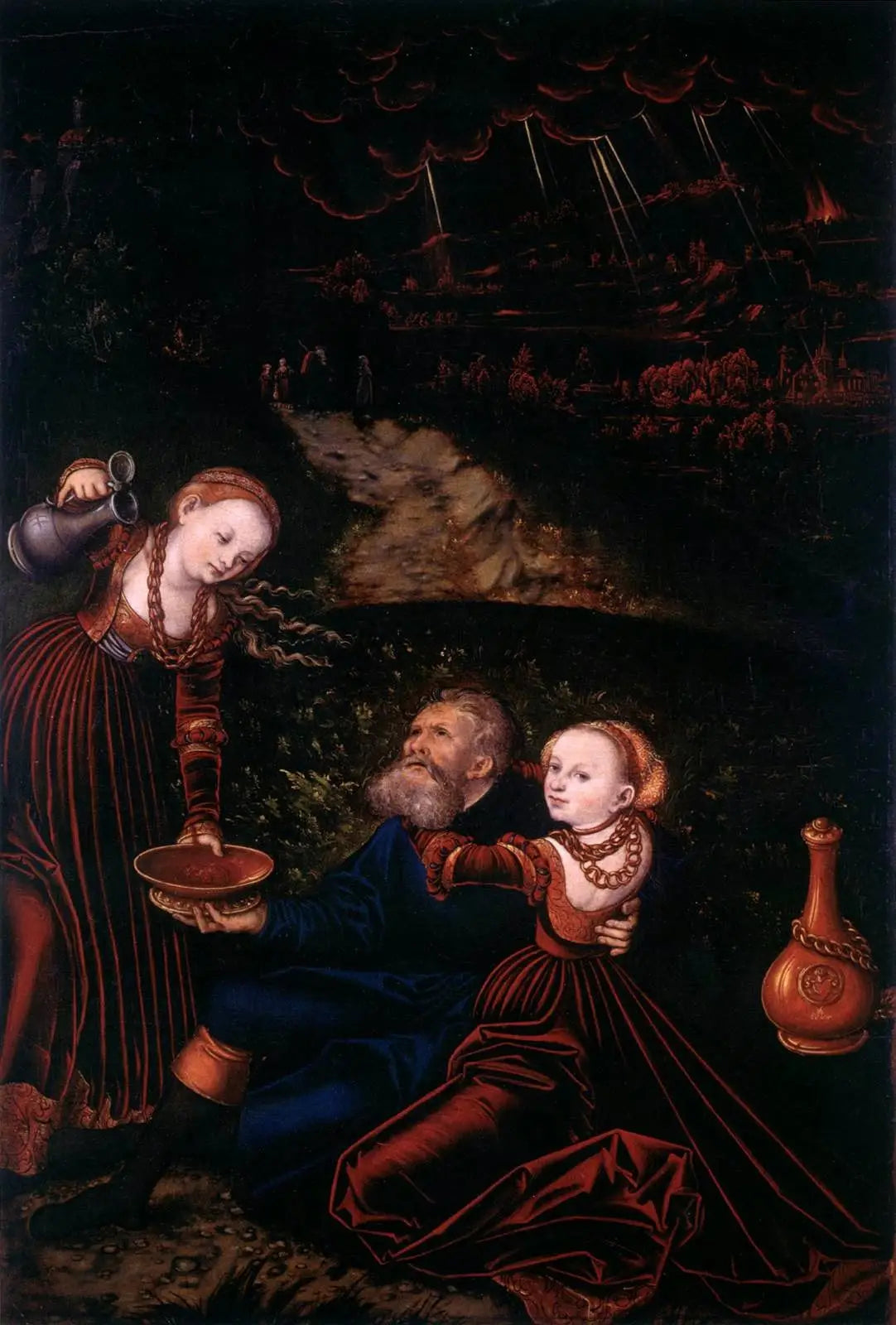 Lot et ses filles - Lucas Cranach the Elder image 1 copie de tableau peinte à la main