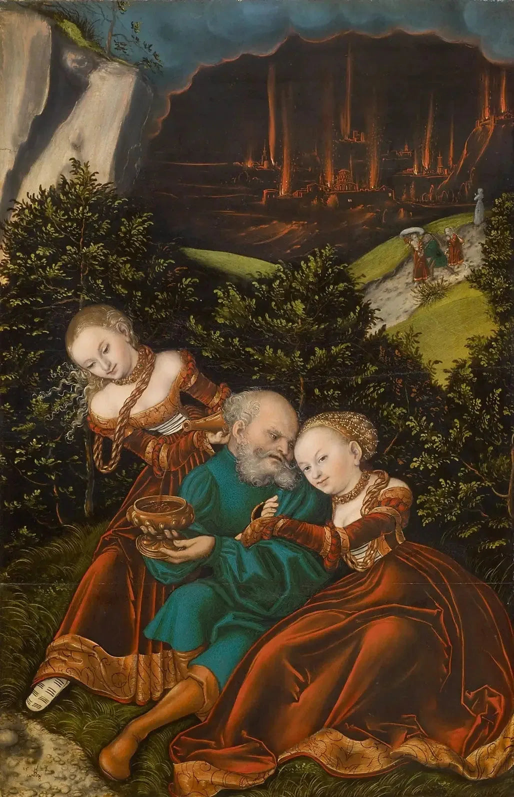 Lot et ses filles - Lucas Cranach the Elder image 1 tableau peint à l’huile sur toile