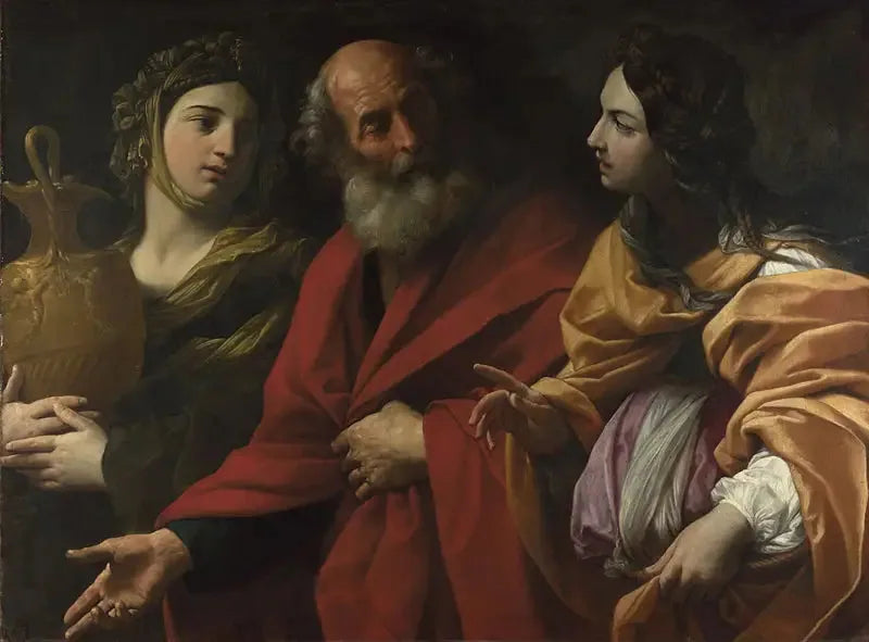 Lot et ses filles quittant Sodome - Guido Reni image 1 copie peinte à la main à l’huile