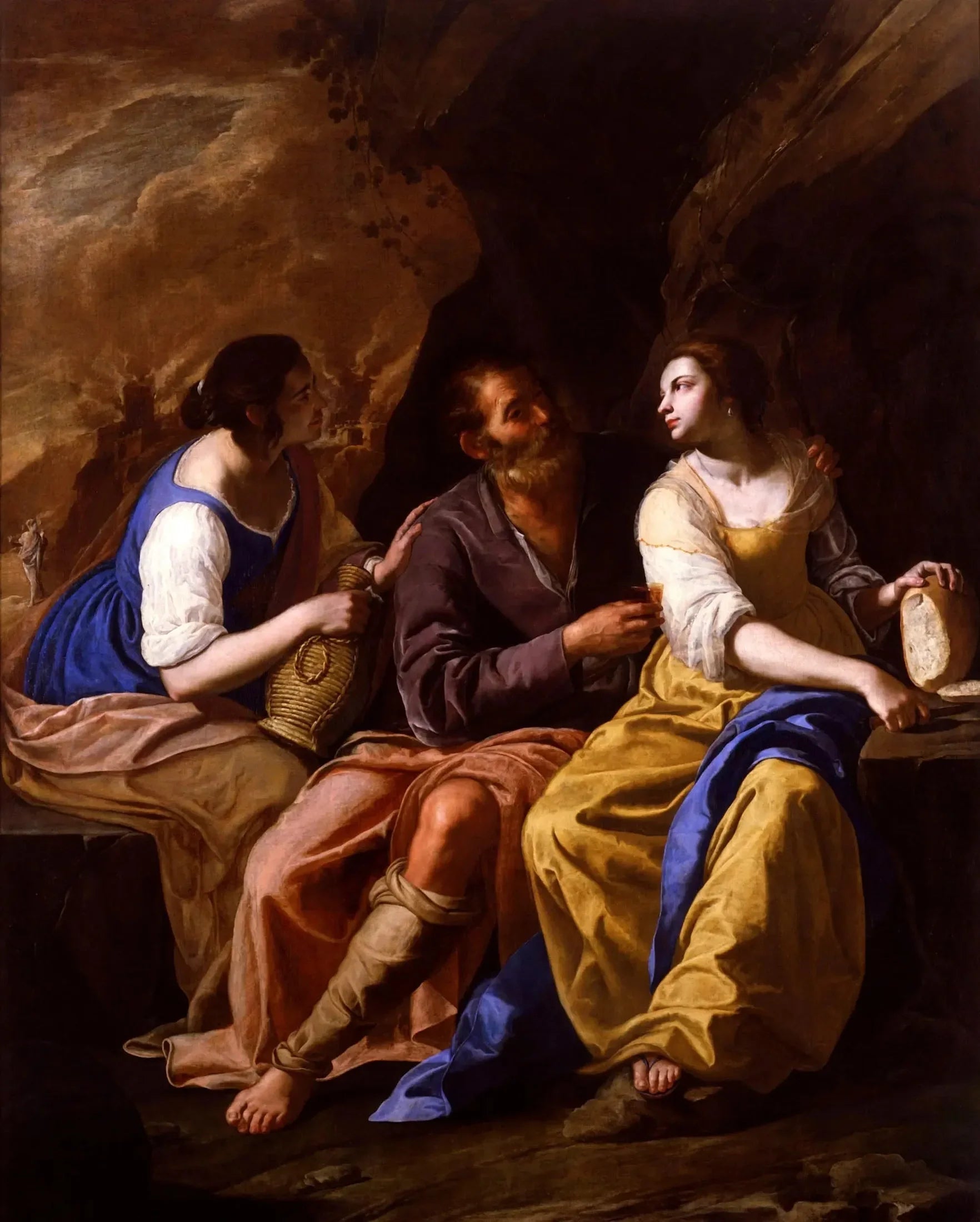 Loth et ses filles - Artemisia Gentileschi image 1 copie peinte à la main à l’huile