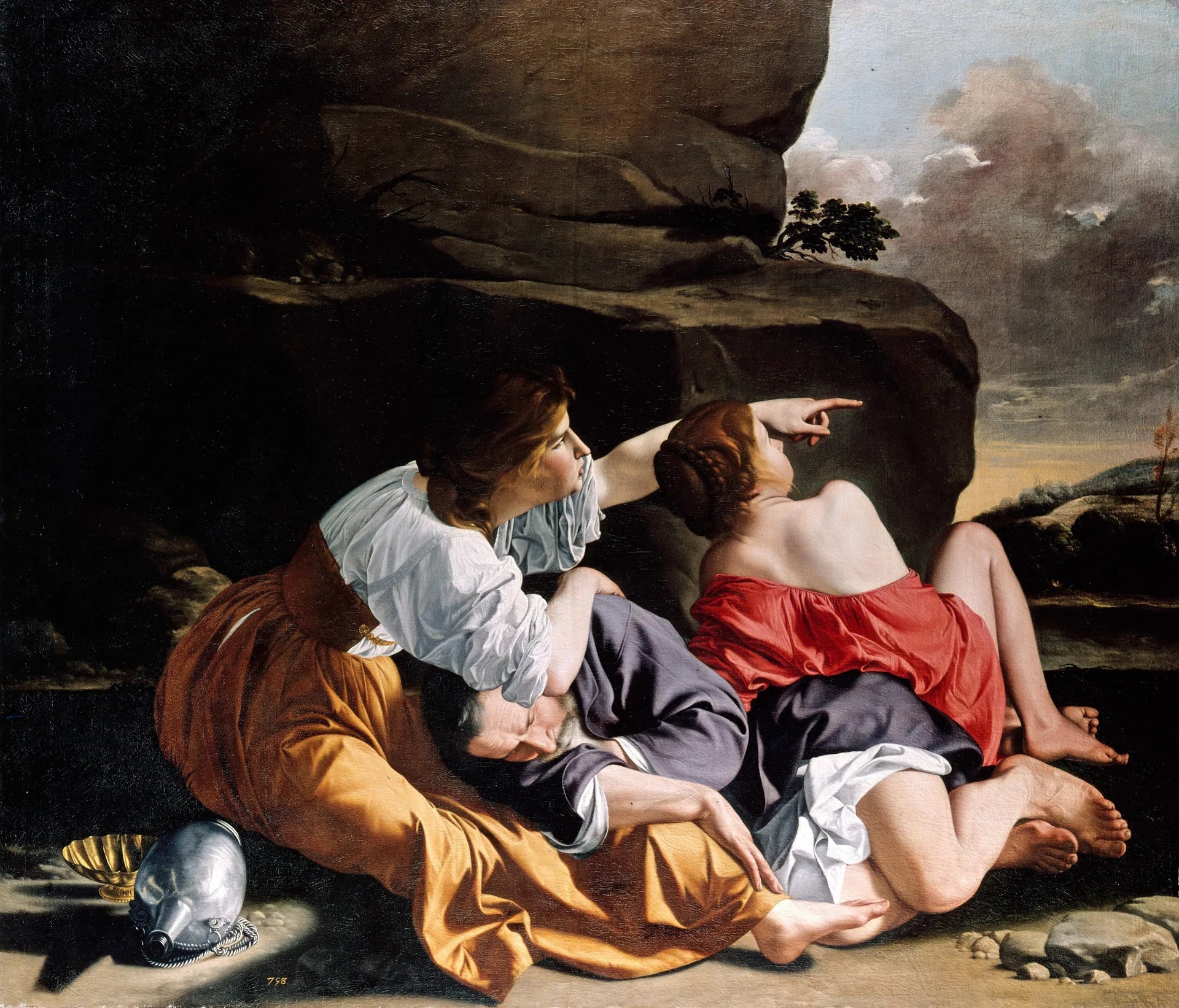 Loth et ses filles. - Orazio Gentileschi image 1 copie de tableau peinte à la main