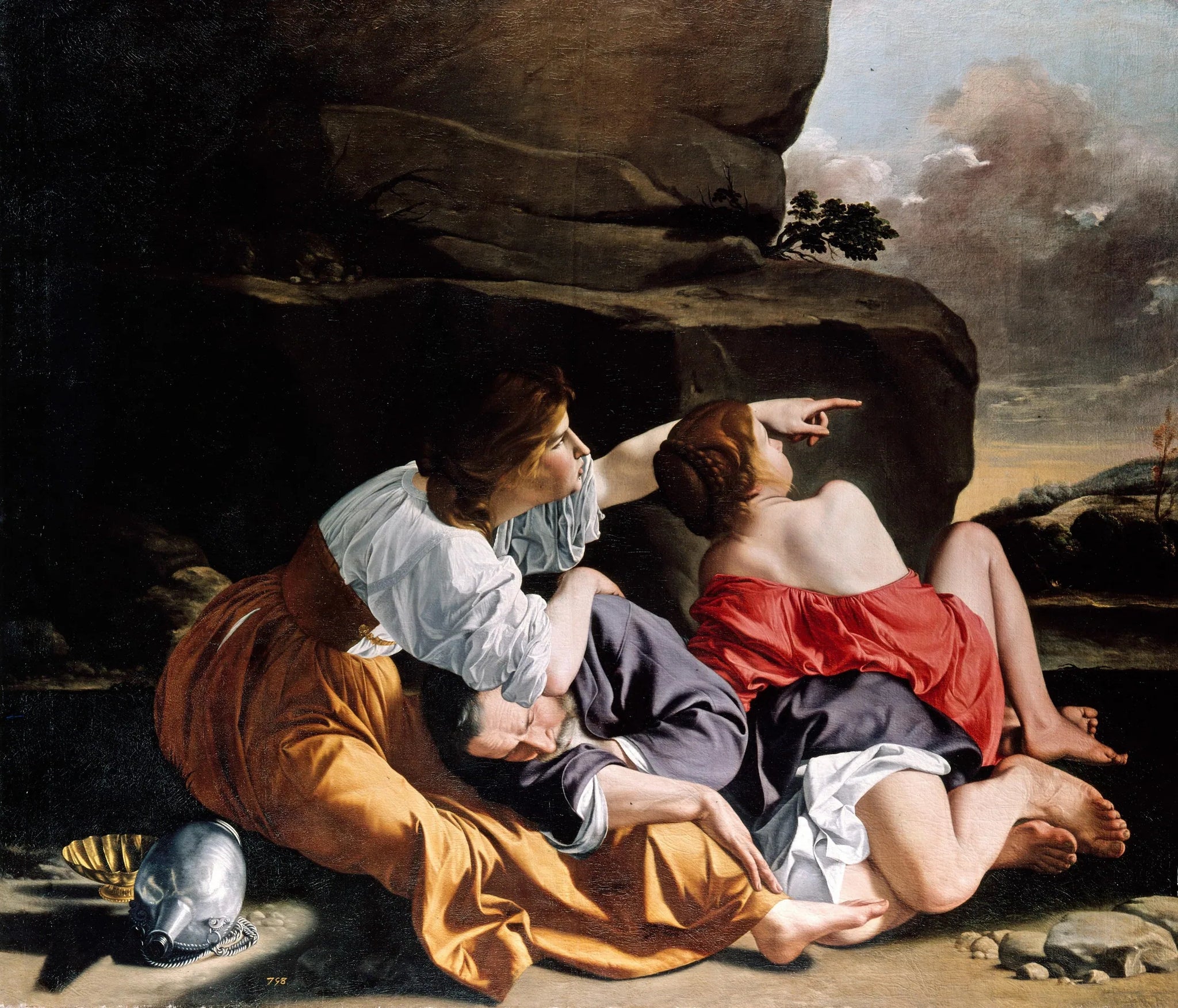Loth et ses filles. - Orazio Gentileschi image 1 copie de tableau peinte à la main