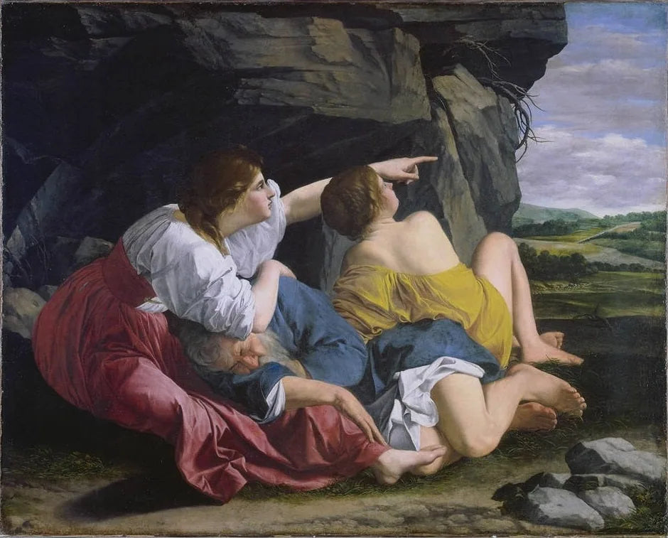 Loth et ses filles - Orazio Gentileschi image 1 copie peinte à la main à l’huile