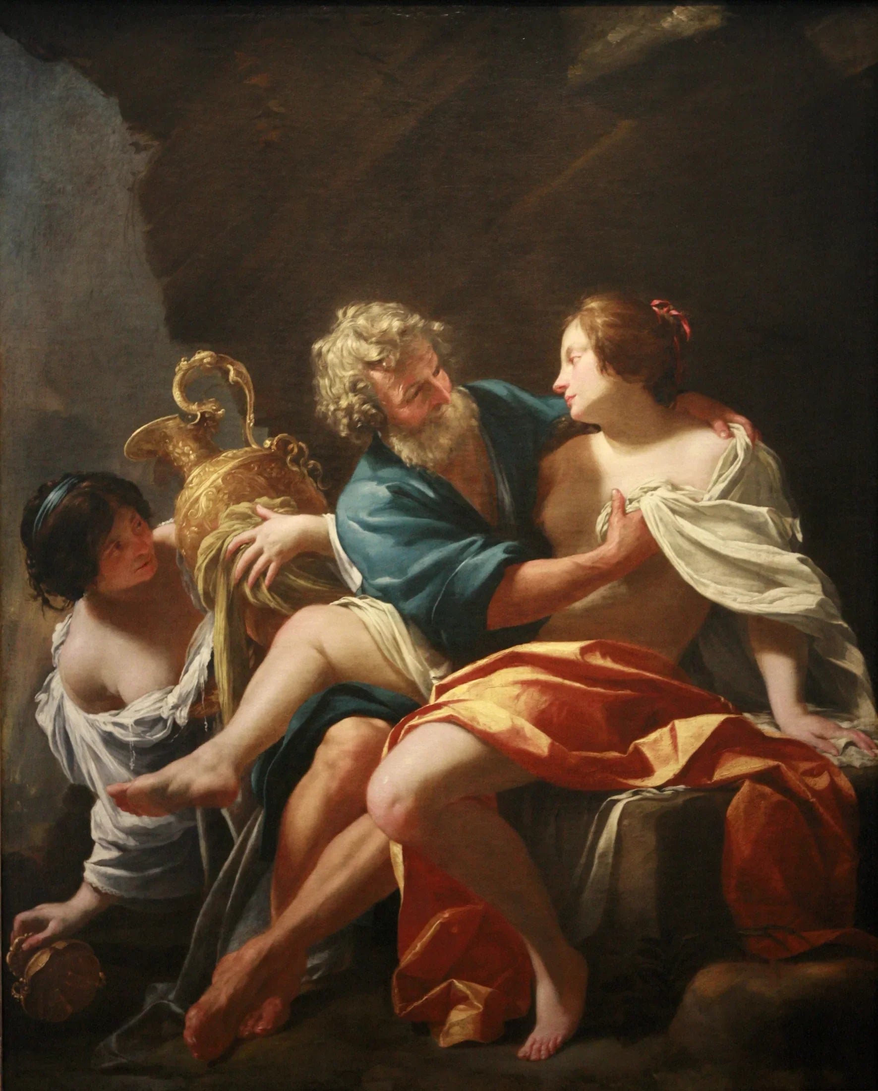 Loth et ses Filles - Simon Vouet image 1 copie peinte à la main à l’huile