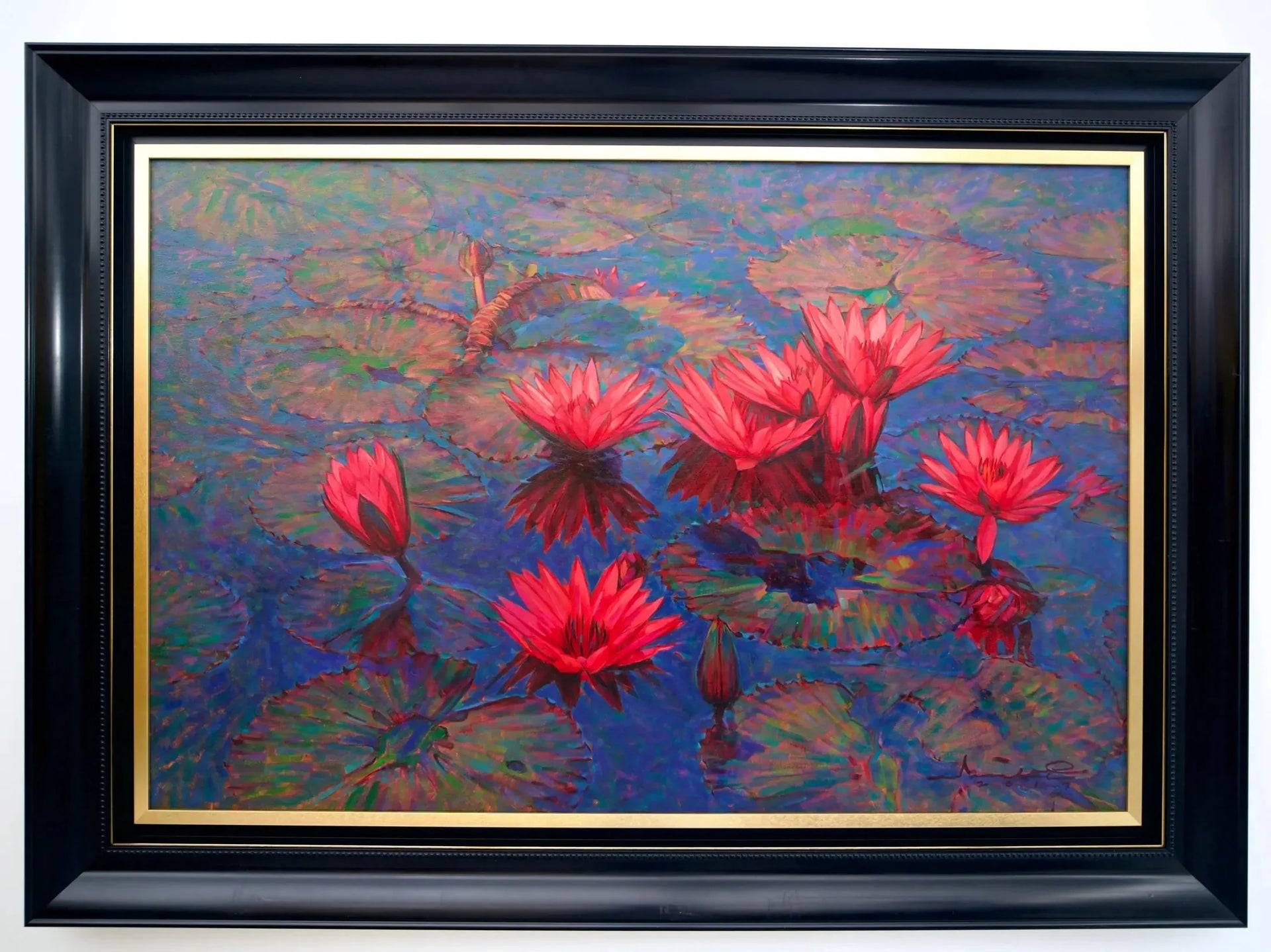 Lotus Rose | 80 x 120 cm image 3 reproduction artisanale de tableau