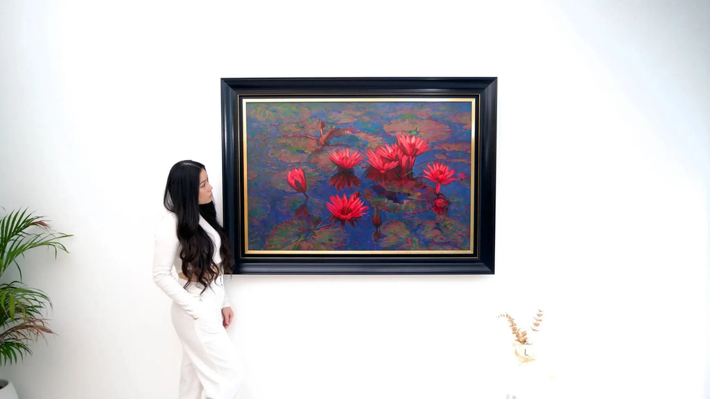 Lotus Rose | 80 x 120 cm image 7 reproduction de peinture à l’huile