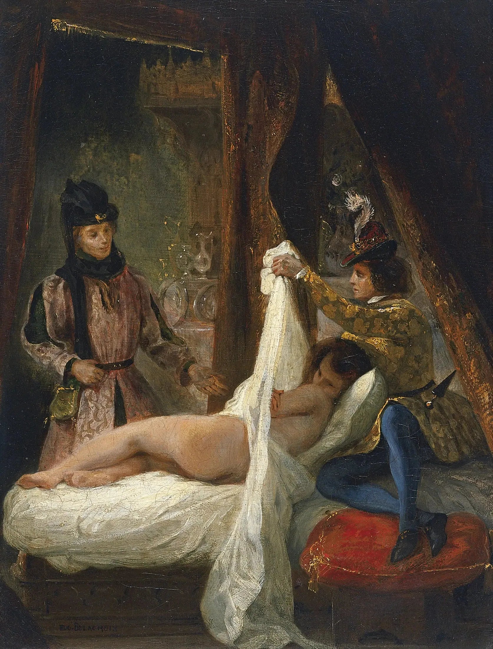 Louis d'Orléans montrant sa maîtresse - Eugène Delacroix image 1 reproduction de peinture à l’huile