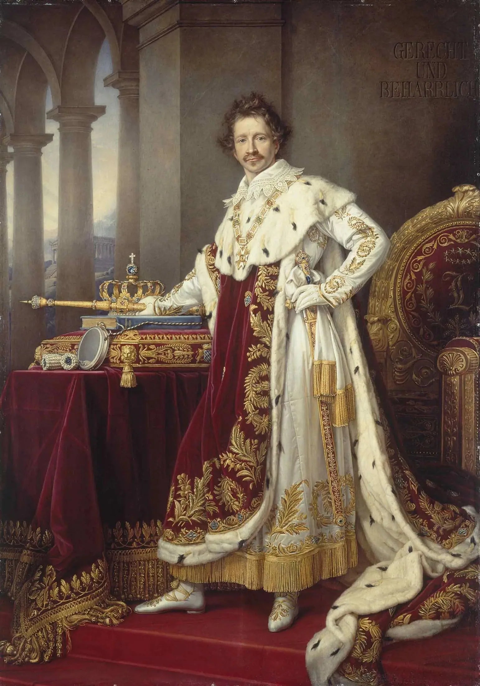 Louis Ier de Bavière en habit de couronnement - Joseph Karl Stieler image 1 reproduction d’œuvre d’art à l’huile