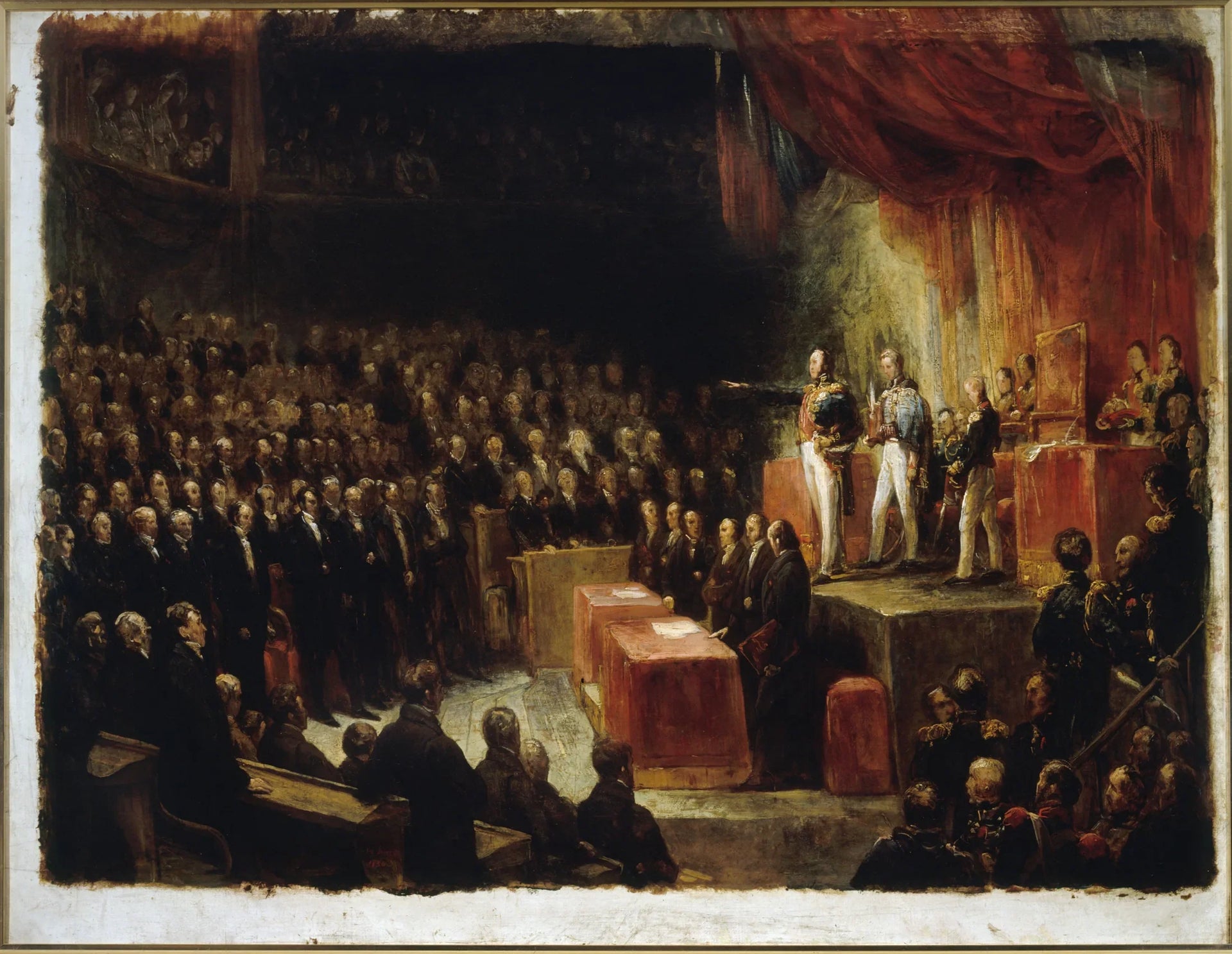 Louis-Philippe prêtant serment devant les chambres, le 9 août 1830 - Ary Scheffer image 1 reproduction de peinture à l’huile