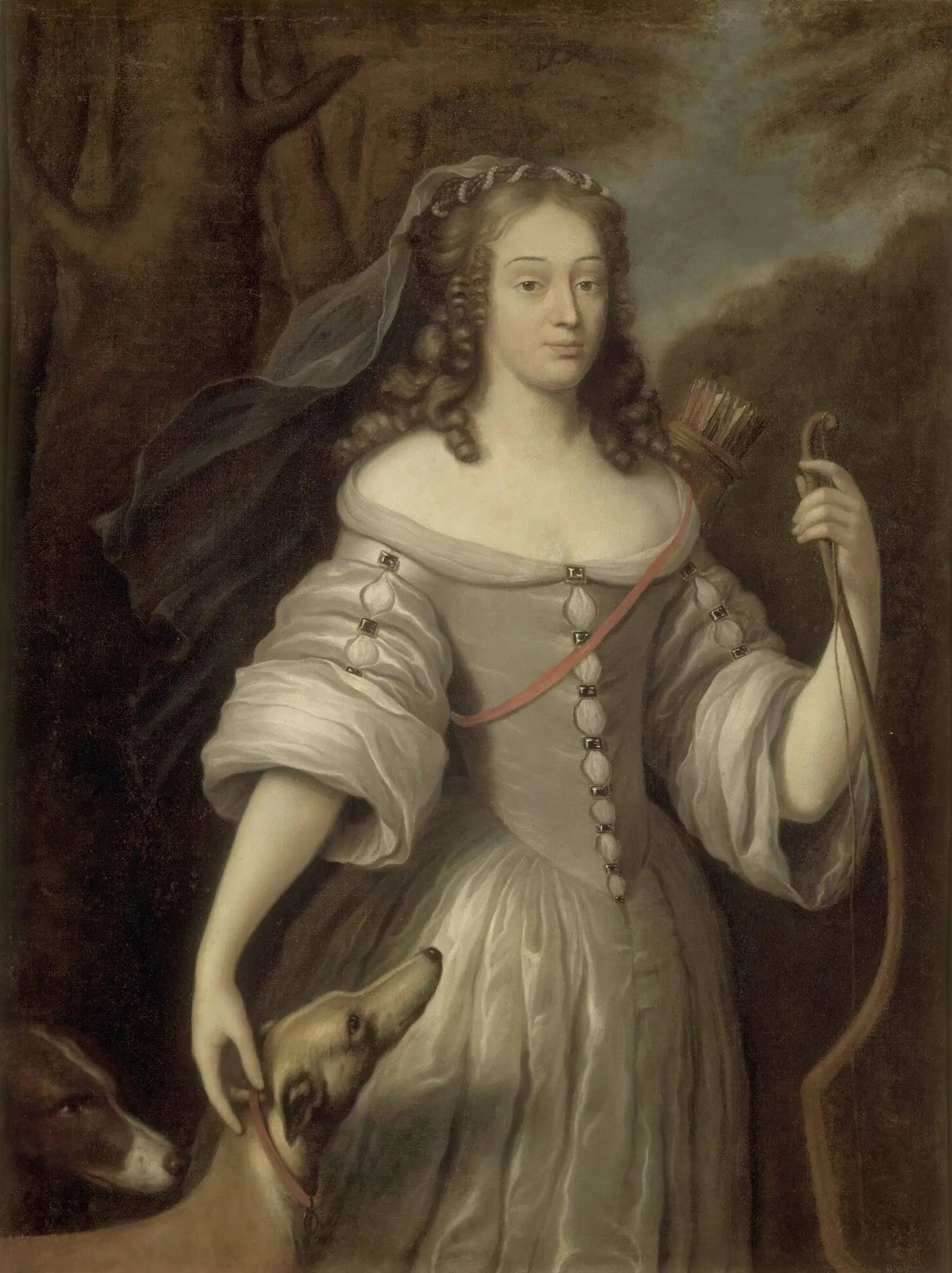 Louise-Françoise de la Baume-Le-Blanc (1644-1710), représentée en compagnie de Diane - Claude Lefèbvre image 1 copie peinte à la main à l’huile