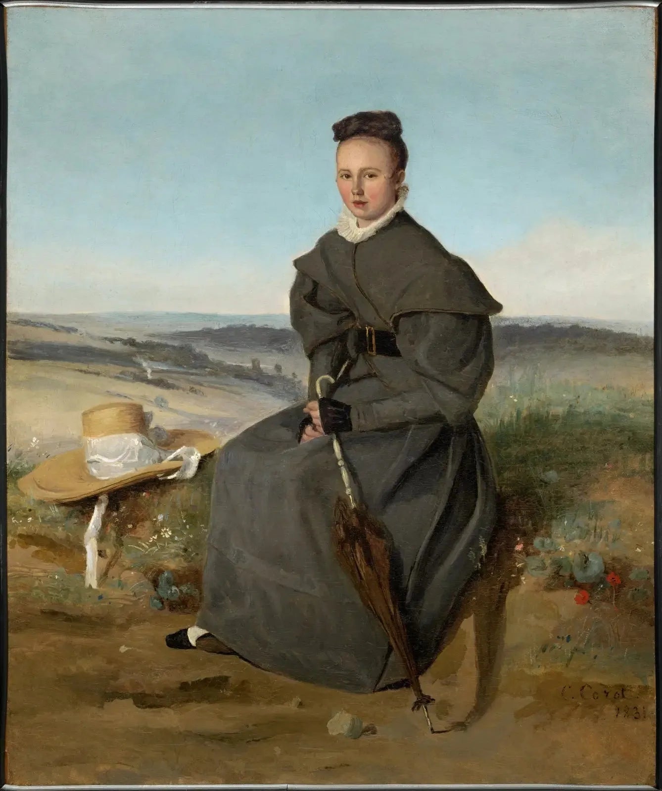 Louise Harduin au matin - Jean-Baptiste Camille Corot image 1 reproduction de peinture à l’huile