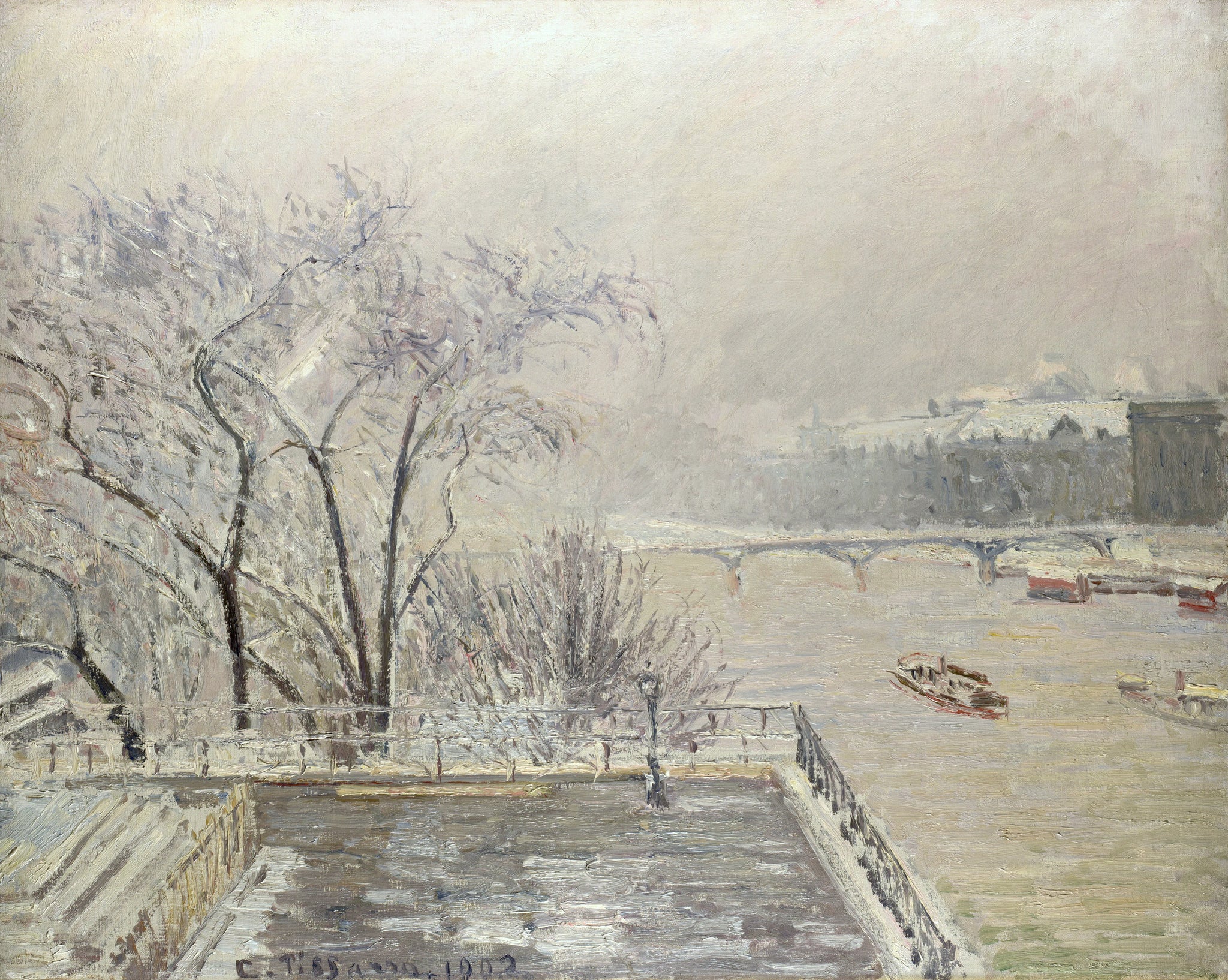 Le Louvre sous la neige - Camille Pissarro