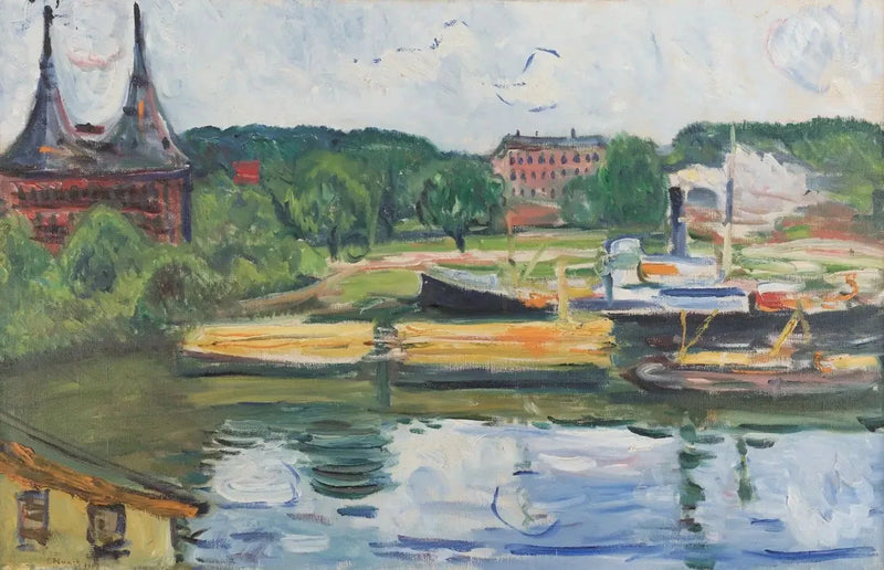 Lübeck avec la Holstentor - Edvard Munch