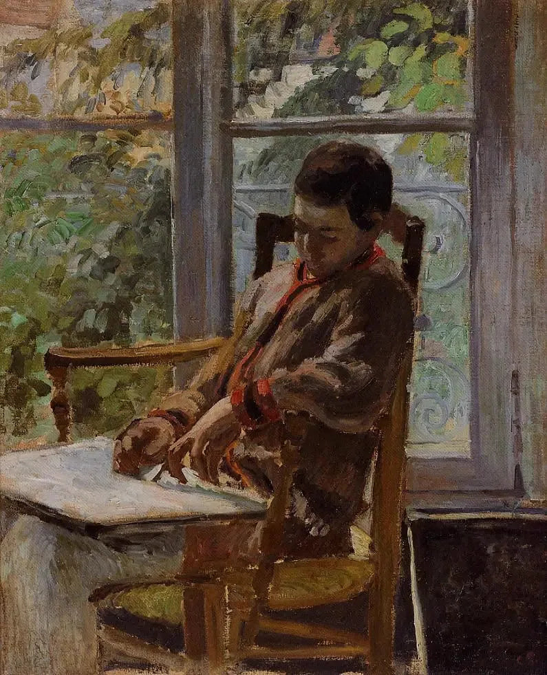 Lucien Pissarro dans un intérieur - Camille Pissarro image 1 reproduction réalisée par Alpha Reproduction
