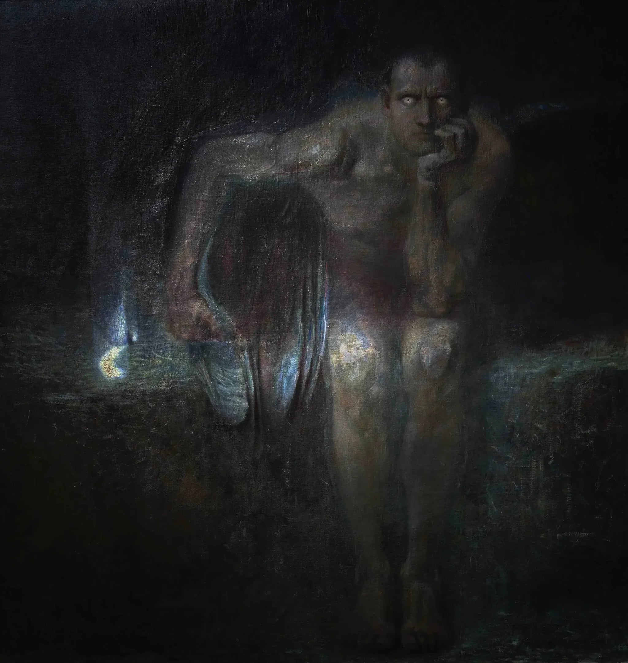 Lucifer - Franz Von Stuck image 1 reproduction artisanale de tableau