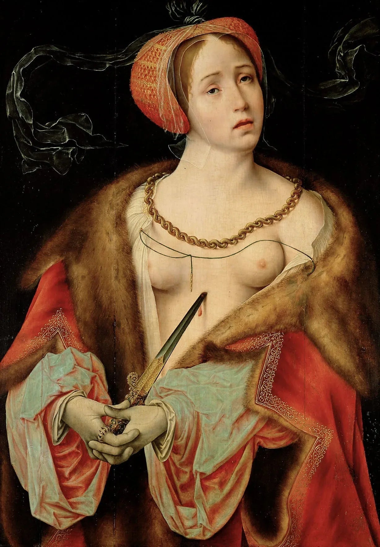Lucrèce - Joos van Cleve image 1 reproduction artisanale de tableau