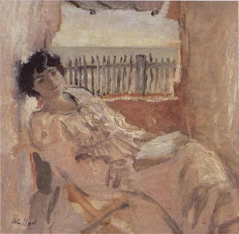 Lucy Hessel rêvant, au bord de la mer - Édouard Vuillard image 1 reproduction de peinture à l’huile