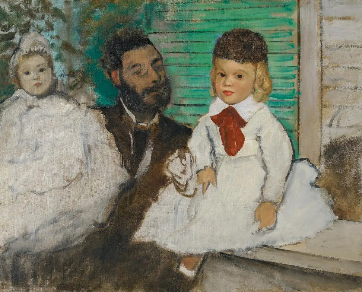 Ludovic Lepic et ses filles - Edgar Degas image 1 copie peinte à la main à l’huile