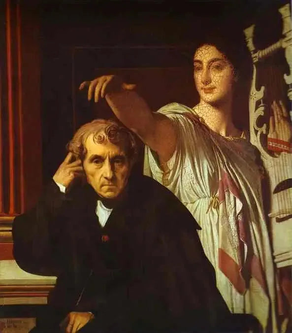 Luigi Cherubini et la muse de la poésie lyrique - Jean-Auguste-Dominique Ingres image 1 tableau peint à l’huile sur toile