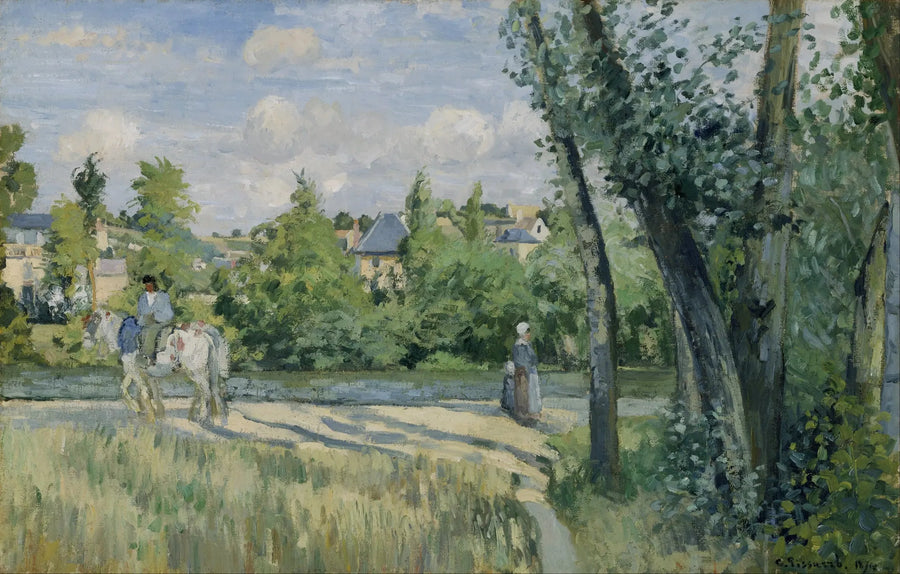 Lumière du soleil sur la route, Pontoise - Camille Pissarro