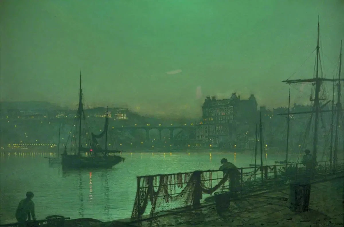 Lumières de Scarborough - John Atkinson Grimshaw image 1 copie de tableau peinte à la main