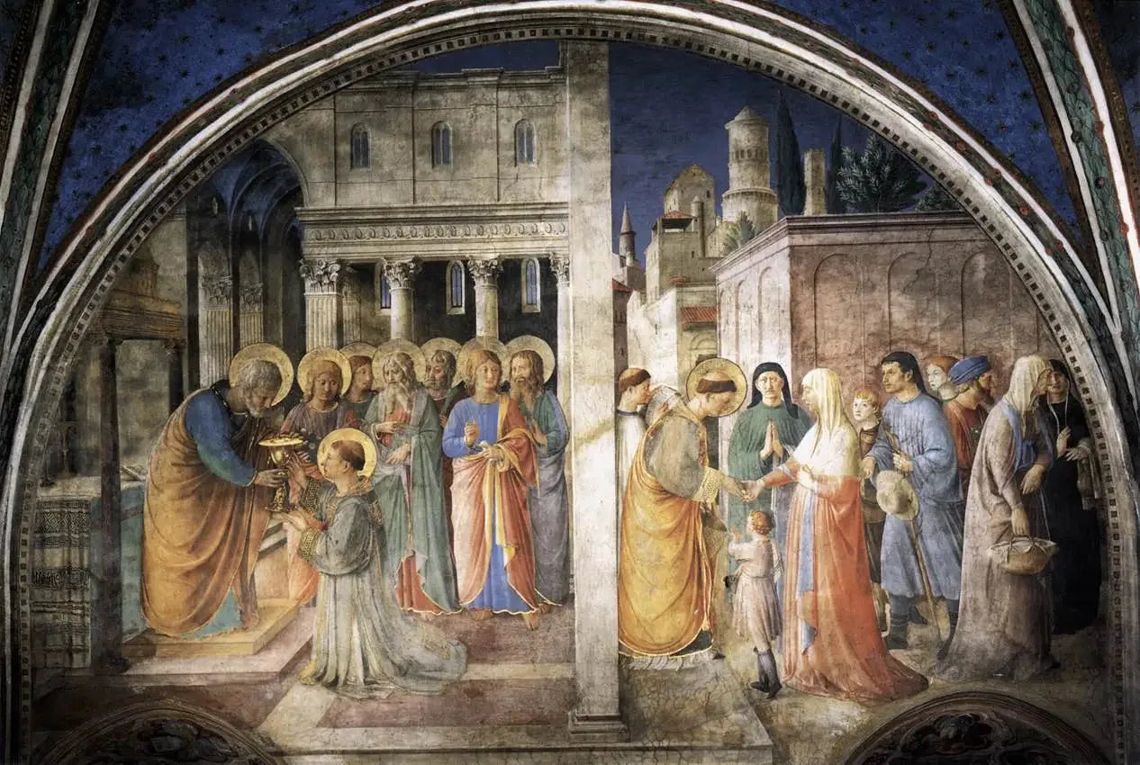 Lunette du mur ouest de la chapelle Nicoline - Fra Angelico image 1 copie de tableau peinte à la main