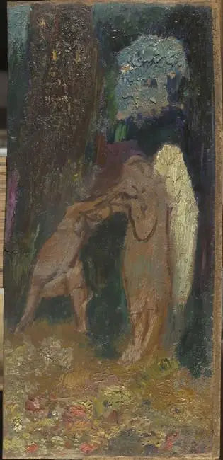 Lutte de Jacob avec l'Ange - Odilon Redon image 1 reproduction de peinture à l’huile