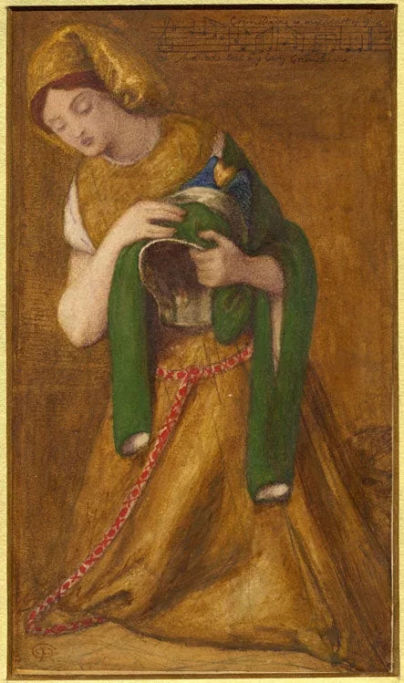 Ma Dame Greensleeves - Dante Gabriel Rossetti image 1 reproduction artisanale de tableau