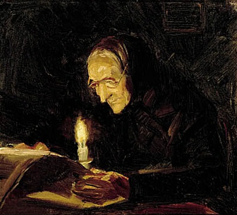 Ma mère à la lueur des bougies. - Anna Ancher