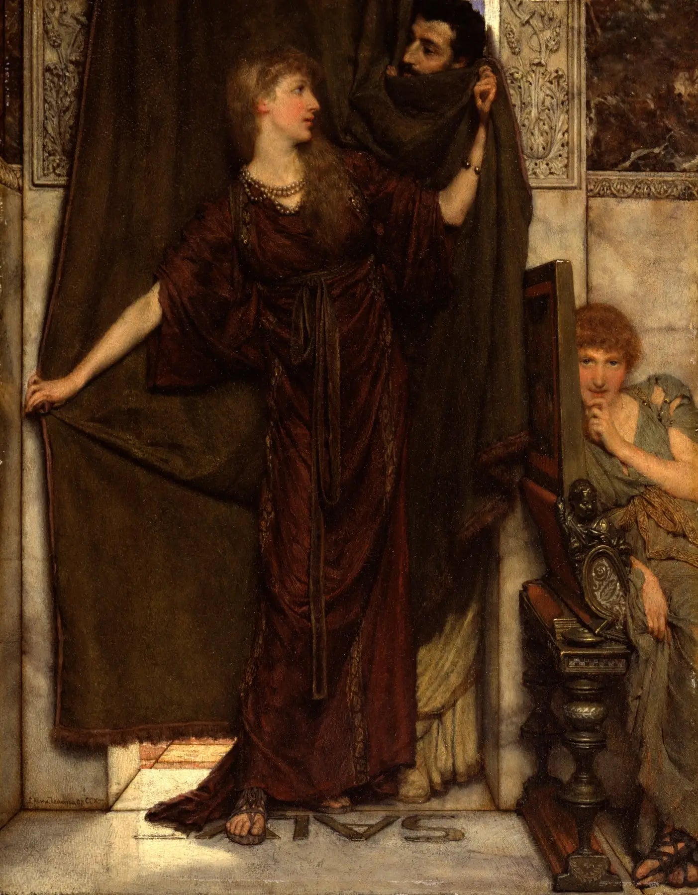 Ma sœur n'est pas là - Lawrence Alma-Tadema image 1 reproduction de peinture à l’huile