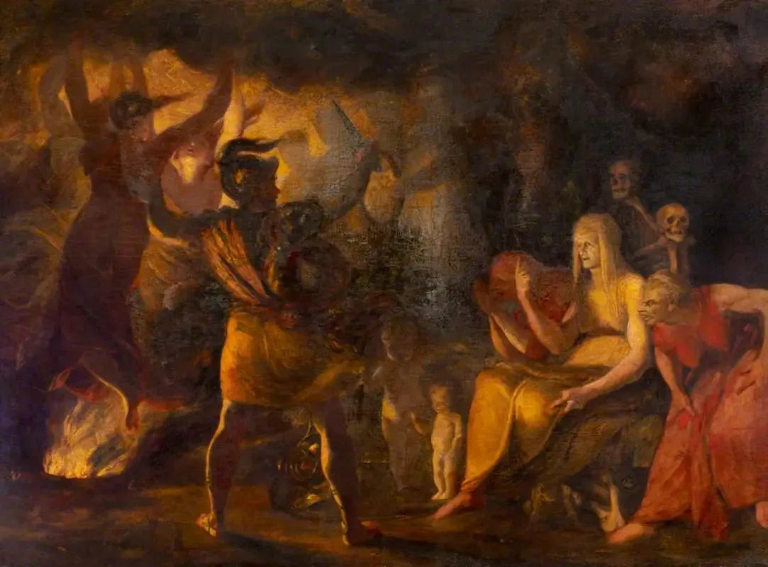 Macbeth et les sorcières (extrait de « Macbeth » de William Shakespeare) (inachevé) - Joshua Reynolds image 1 copie peinte à la main à l’huile