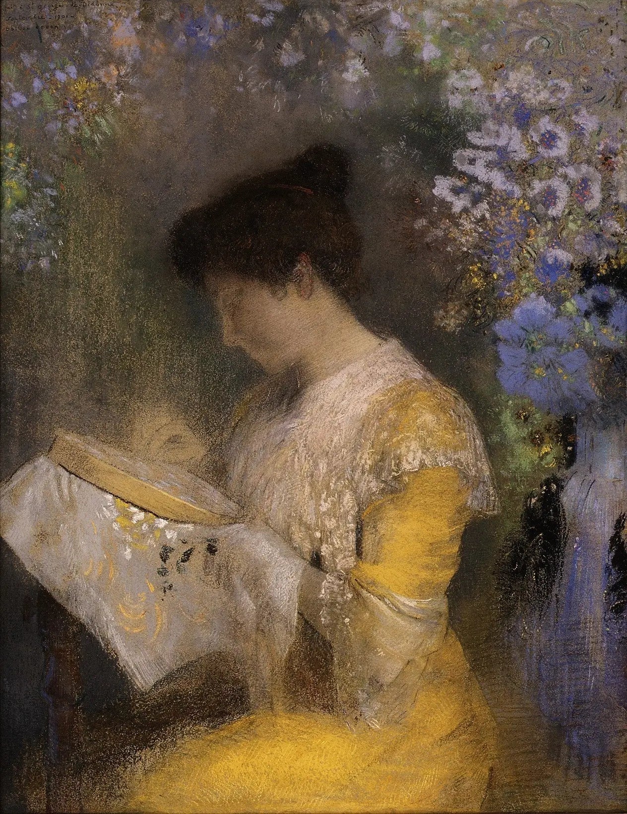 Madame Arthur Fontaine (Marie Escudier) - Odilon Redon image 1 reproduction artisanale de tableau