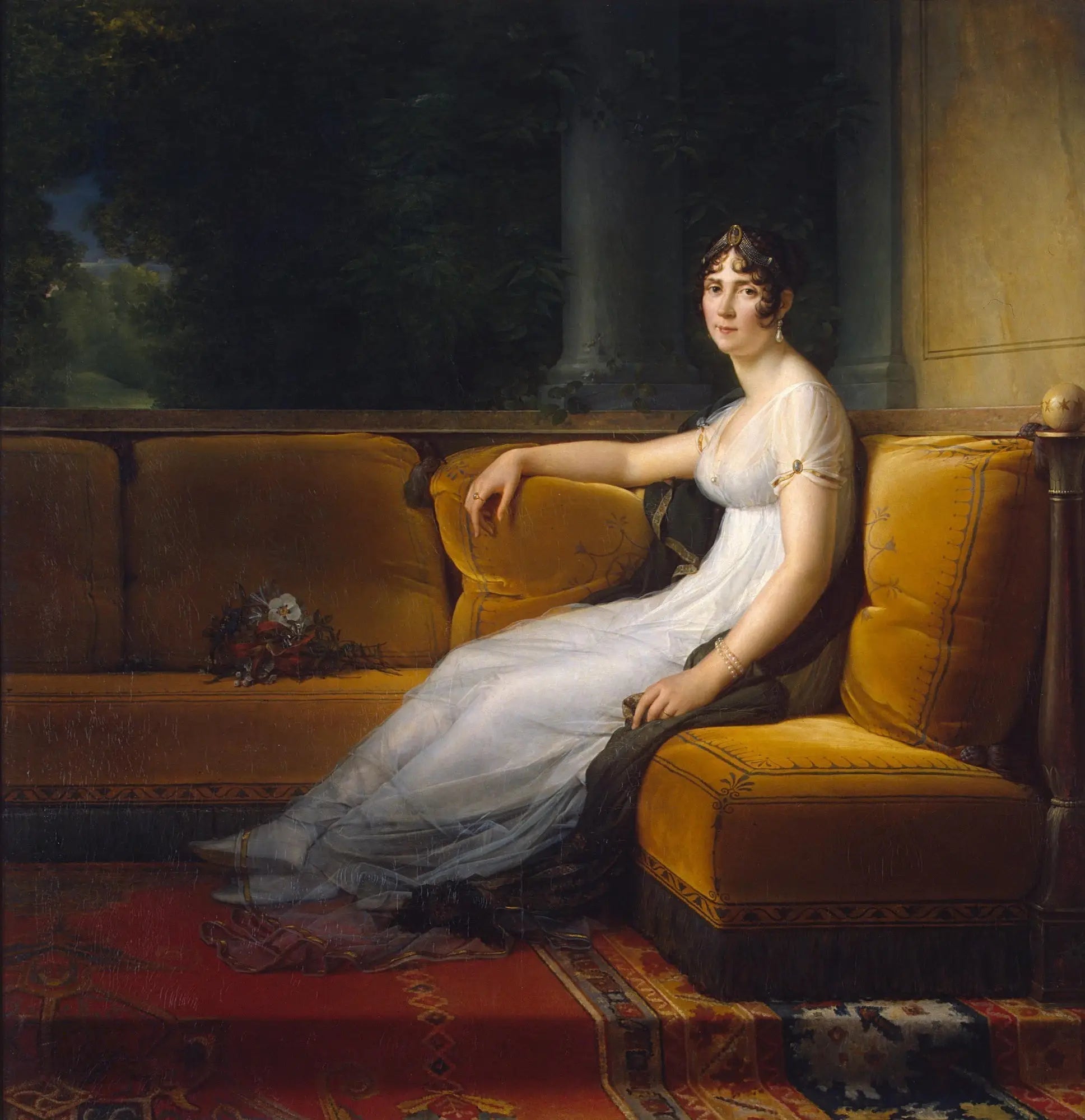 Madame Bonaparte dans son salon de Malmaison - François Gérard image 1 copie de tableau peinte à la main