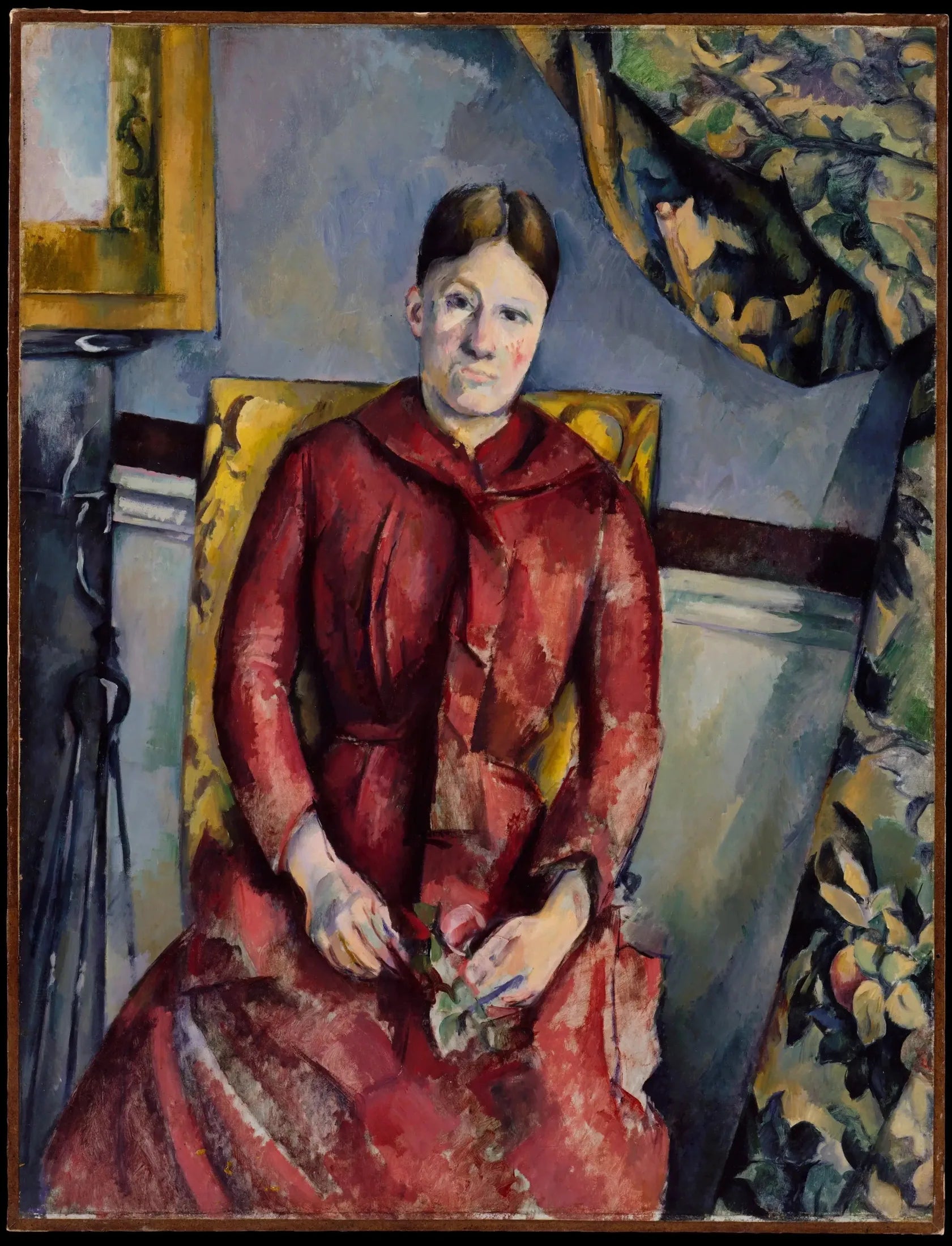 Madame Cézanne en robe rouge - Paul Cézanne image 1 reproduction artisanale de tableau