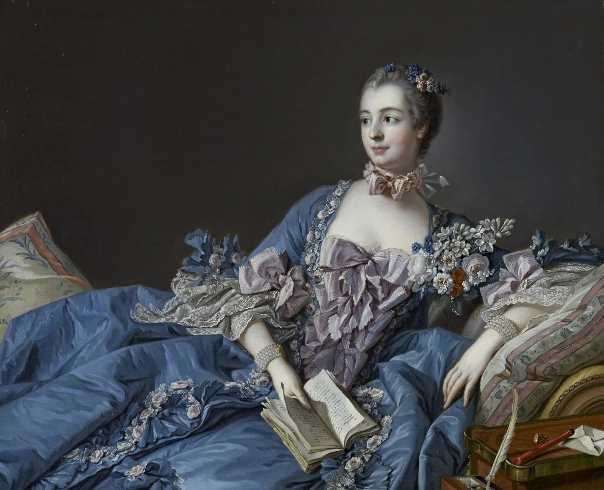 Madame de Pompadour - François Boucher image 1 copie de tableau peinte à la main