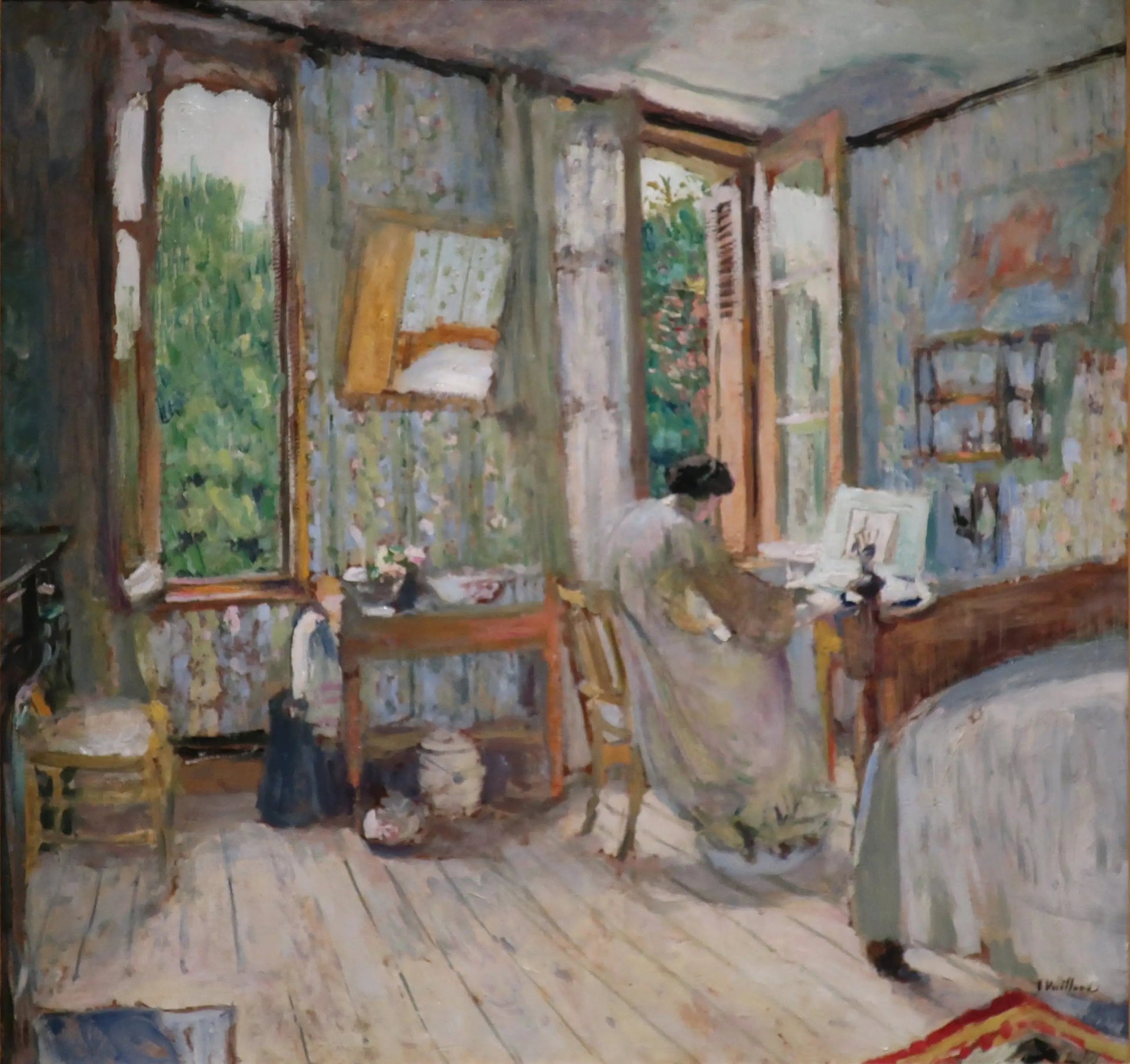 Madame Hessel dans sa chambre à La Terrasse - Édouard Vuillard image 1 reproduction de peinture à l’huile