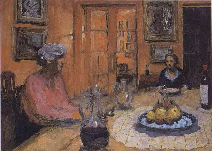 Madame Hessel et Lulu, dans la salle à manger, rue de Naples - Édouard Vuillard