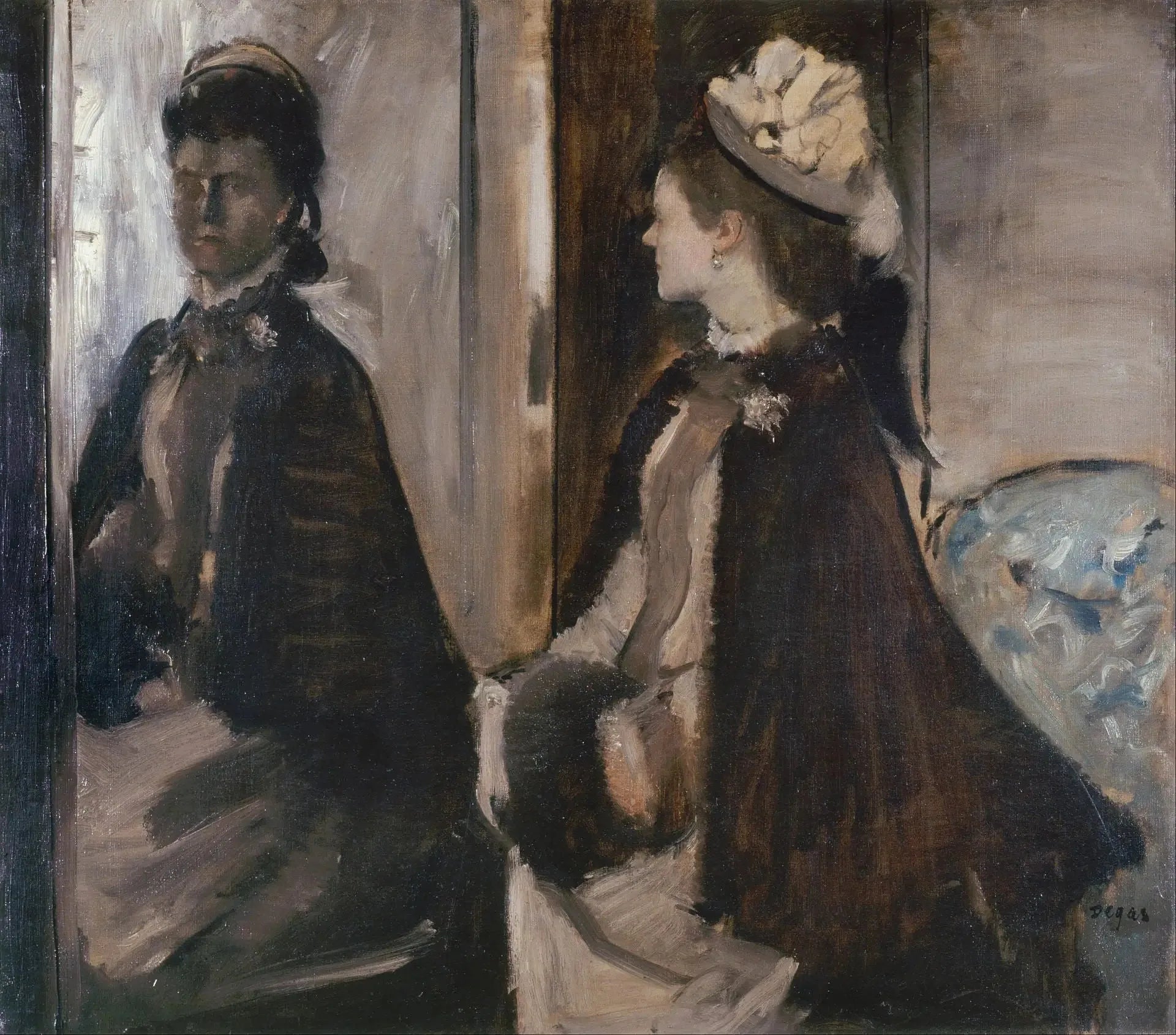 Madame Jeantaud au miroir - Edgar Degas image 1 reproduction de peinture à l’huile
