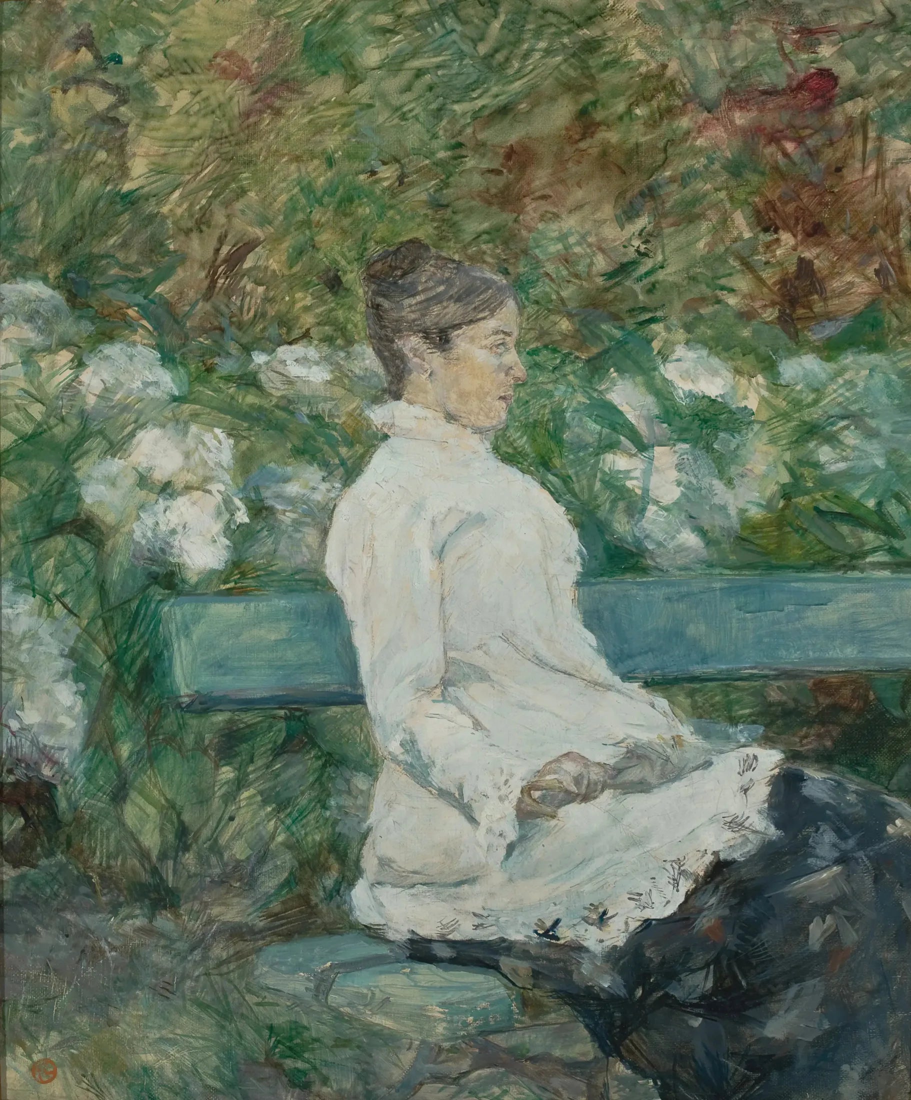 Madame la Comtesse Adèle de Toulouse-Lautrec au Jardin de Malromé - Henri de Toulouse-Lautrec image 1 copie de tableau peinte à la main