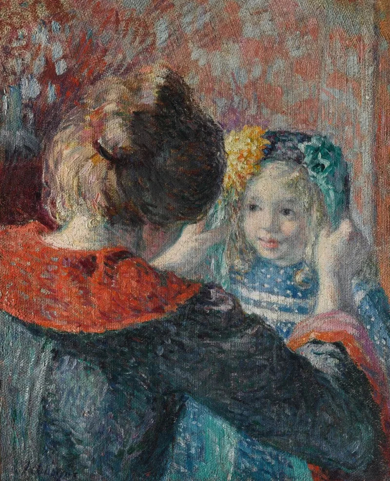 Madame Lebasque et sa fille Martha - Henri Lebasque image 1 copie peinte à la main à l’huile