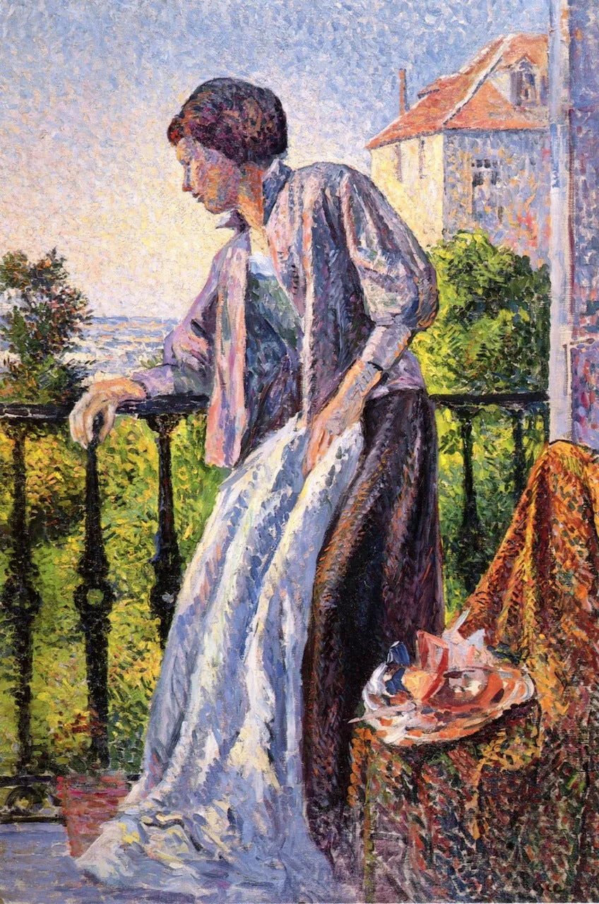Madame Luce sur le balcon - Maximilien Luce image 1 reproduction artisanale de tableau