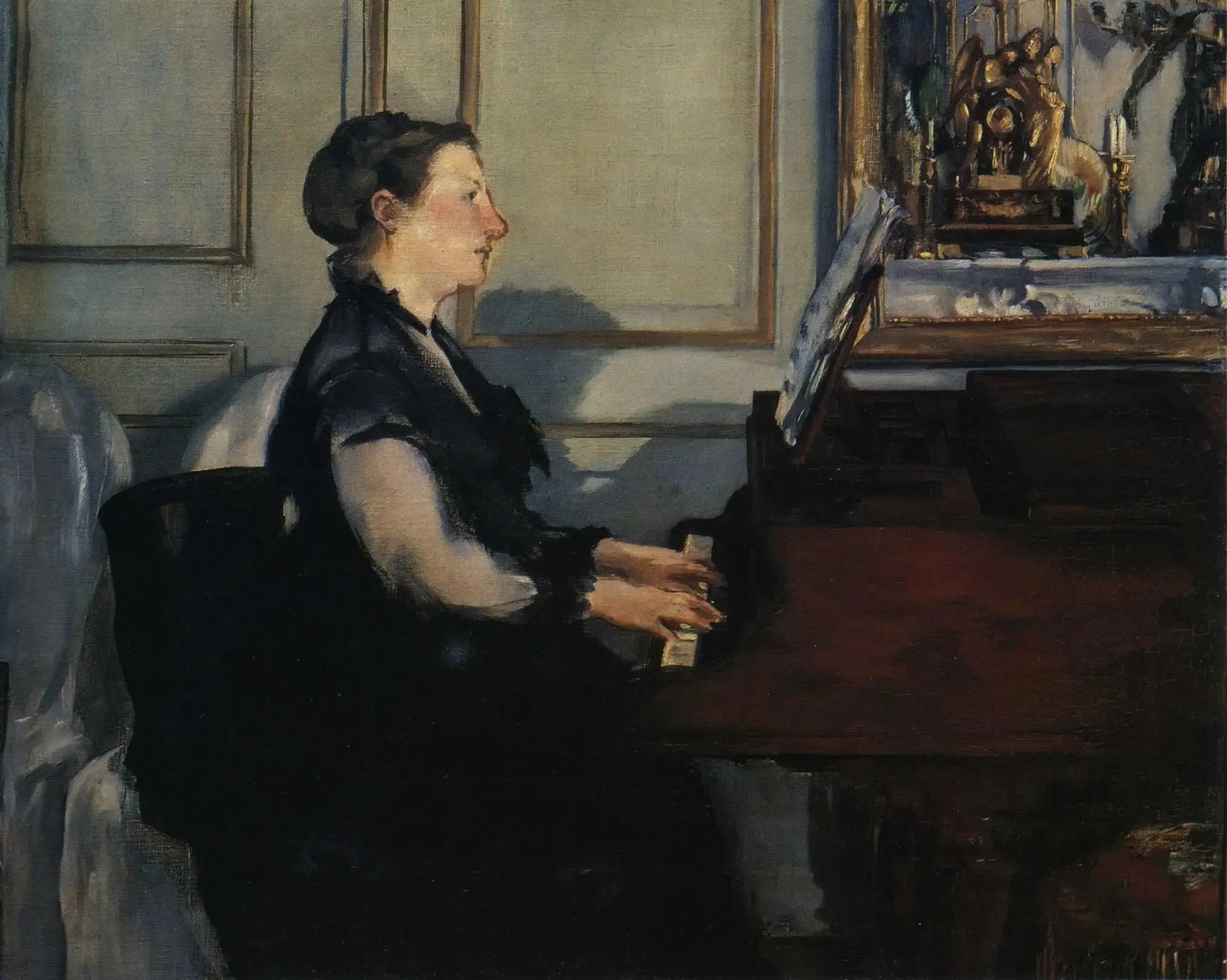 Madame Manet au piano - Édouard Manet image 1 reproduction artisanale de tableau