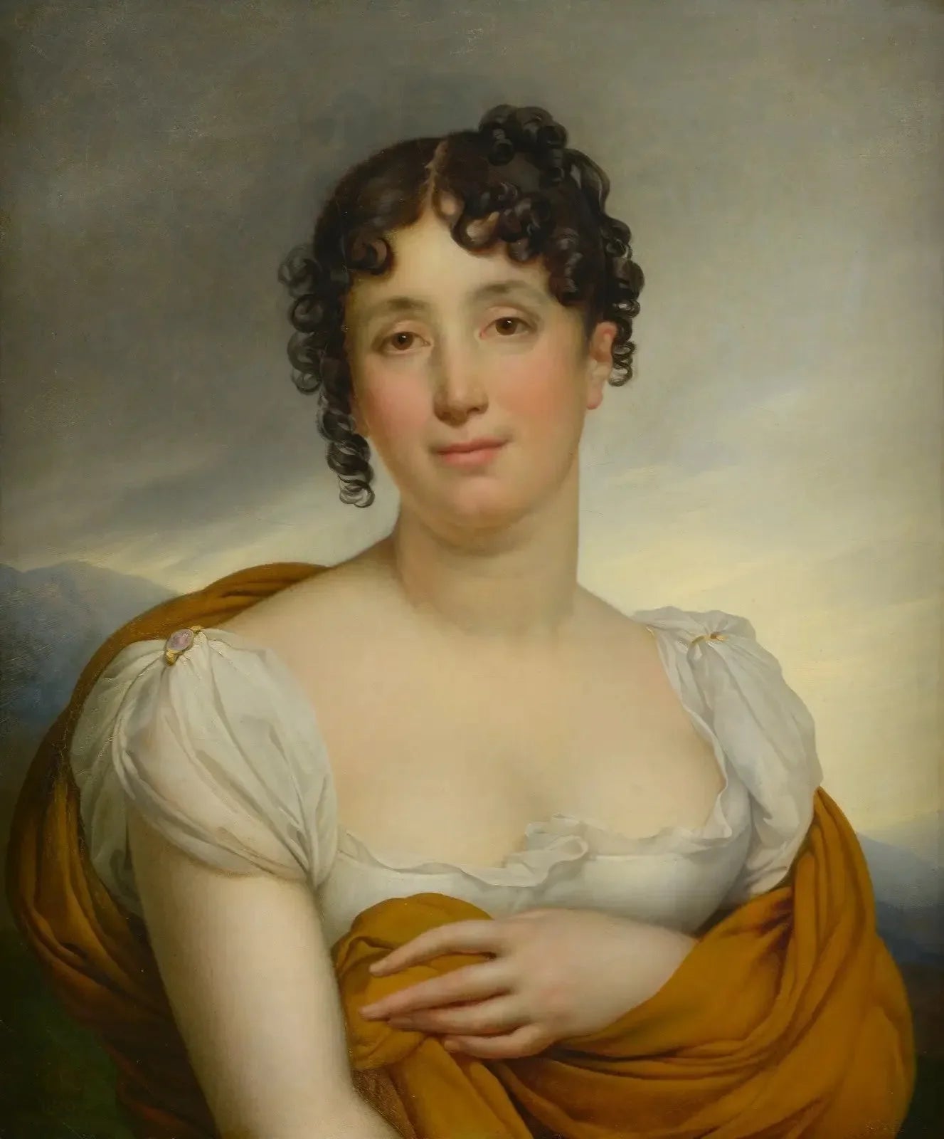 Madame Merlin au châle jaune - Anne-Louis Girodet image 1 copie peinte à la main à l’huile