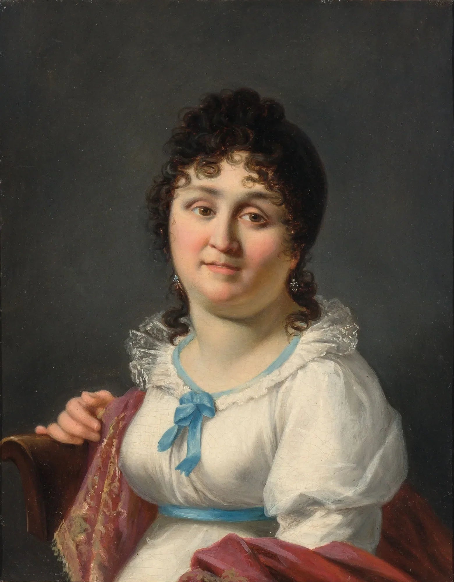 Madame Regnault au ruban bleu - Jean-Baptiste Regnault image 1 copie peinte à la main à l’huile